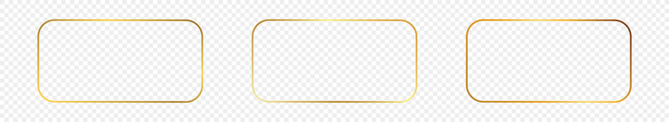 Gold glowing rounded rectangular frame © dniprodd