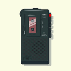Old voice recorder. Voice recording.