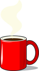 Red cup. Cup for coffee. Drink.