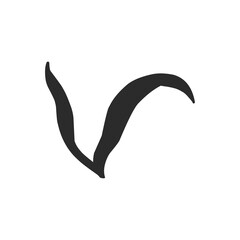 silhouette contour plants seaweed algae aquatic water plant, grass for aquarium. isolated vector hand drawn illustration in doodle style.