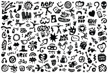 Obraz premium music city life doodle set , vector background