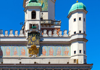 Historic City Hall at Rynek Old Market Square in Old Town city center of Poznan, Poland