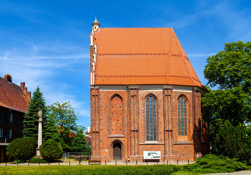 Holiest Virgin Mary Church on historic Ostrow Tumski island at Cybina river in Poznan, Poland