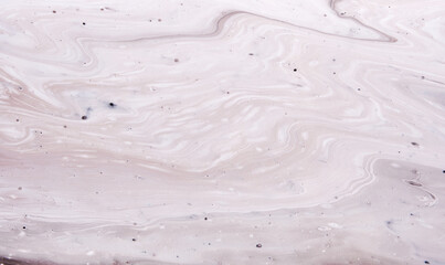 Acrylic Fluid Art. Waves and curves in white colors. Abstract marble background or texture