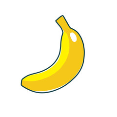 Colorful banana clipart cartoon. Banana vector illustration. icon sign symbol