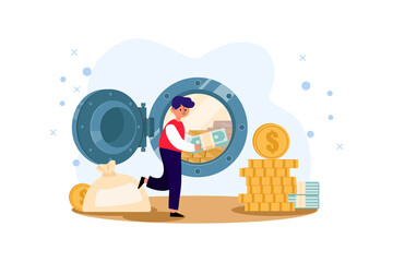 Financial Illustration concept. Flat illustration isolated on white background.