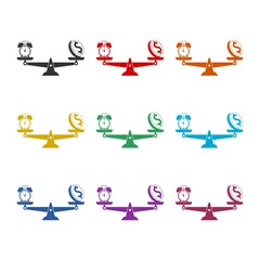 Time is money icon isolated on white background color set