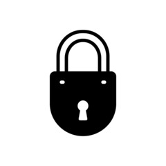 Black solid icon for lock