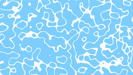 Sun glare on the blue water surface. Background with liquid ripples, vector illustration.