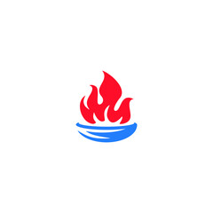 Flaming brazier icon logo vector illustration.
The flame represents the intellect, and human drive forward. 
Our vitality and excellence.