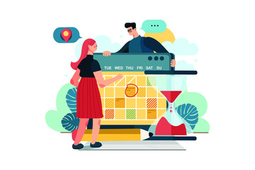 Appointment Illustration concept. Flat illustration isolated on white background.