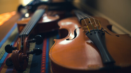 Violins resting after a long day