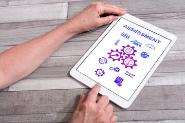 Assessment concept on a tablet