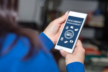 Document management concept on a smartphone