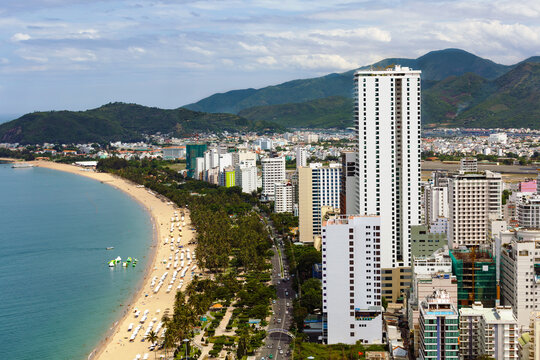 Beach Scene, Tropics, Pacific ocean city view, Natrang vietnam