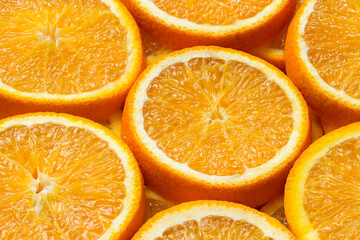 Slices of fresh orange for background