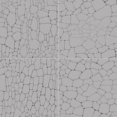 set of vector decorative seamless stone wall textures - 430536618