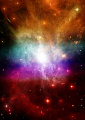 galaxy in a free space. 3D rendering