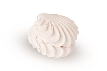 pink meringue isolated on white background. sweet dessert.