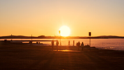 Fototapeta premium sunset over the river