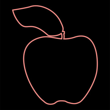 Neon apple the red color vector illustration flat style image