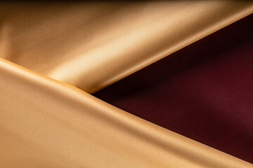 draped surface of eco-leather for sewing wine-colored garments