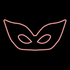 Neon mask the red color vector illustration flat style image