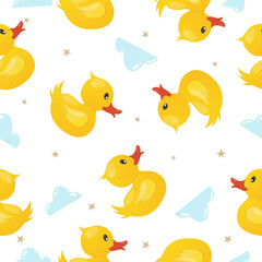 cute duck pattern with yellow color for seamless pattern design resources