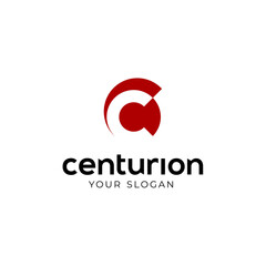 Initial Letter C like Roman Centurion Armor Helmet logo design