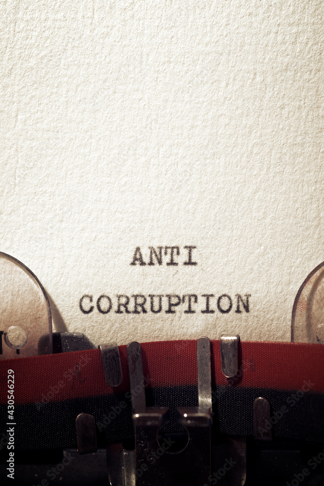 Wall mural Anti corruption text