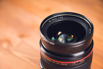 camera lens on the table