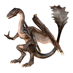 Fototapeta premium 3D Rendering Fairy Tale Dragon on White