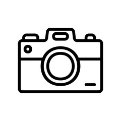 Camera icon vector illustration in line style about multimedia for any projects