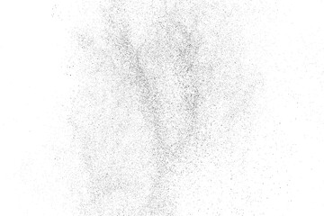 Distressed black texture. Dark grainy texture on white background. Dust overlay textured. Grain noise particles. Rusted white effect. Grunge design elements. Vector illustration, EPS 10.