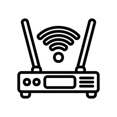 Router icon vector illustration in line style about multimedia for any projects