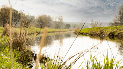Rzeka Ruda w Rybniku, wczesnym rankiem 