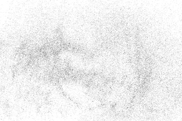 Distressed black texture. Dark grainy texture on white background. Dust overlay textured. Grain noise particles. Rusted white effect. Grunge design elements. Vector illustration, EPS 10.
