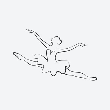 Sketch of jumping ballet dancer