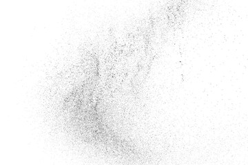 Distressed black texture. Dark grainy texture on white background. Dust overlay textured. Grain noise particles. Rusted white effect. Grunge design elements. Vector illustration, EPS 10.