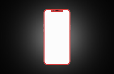 Smartphone mockup top view flat lay. New frameless smartphone front side mockup 3D rendering