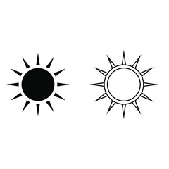 Sun icon vector set. summer illustration sign collection. weather symbol or logo.