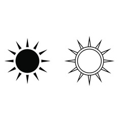 Sun icon vector set. summer illustration sign collection. weather symbol or logo.