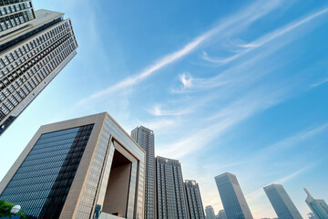 Modern skyscrapers of the metropolis, Tianjin, China.