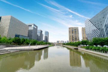 Fototapeta na wymiar Modern city high-rise, China Ningbo CBD.
