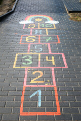 Hopscotch. A game for children.