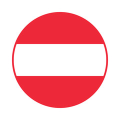 Austria Flag Round Circle Badge or Sticker Icon. Vector Image.