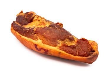 A smoked ham isolated on a white background