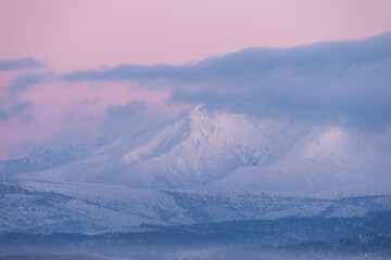 北海道の冬景色 大雪山のアーベントロート