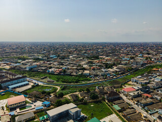 An aerial view of the Surulere skyline