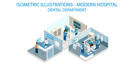 Dental department. The future of health care and medical hospital concept.  Robot technology and ai.